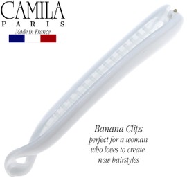 Camila Paris CP3245 French Hair Banana Clincher Clip, Classic Girls Updo Flexible Ponytail Holder, Non Slip Interlocking Banana Comb, Fashion Durable Styling Hair Accessories for Women, Made in France