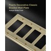 TREEWELL 2-Pack Quad Decorator Outlet Cover Plate, Pearls Decorative Switch
