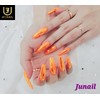  Orange Caramel Homemade Nail Tips - Long Round /