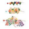 3pcs Parrot Chew Toys Weave Carrot Corn Rattan Balls Shredded