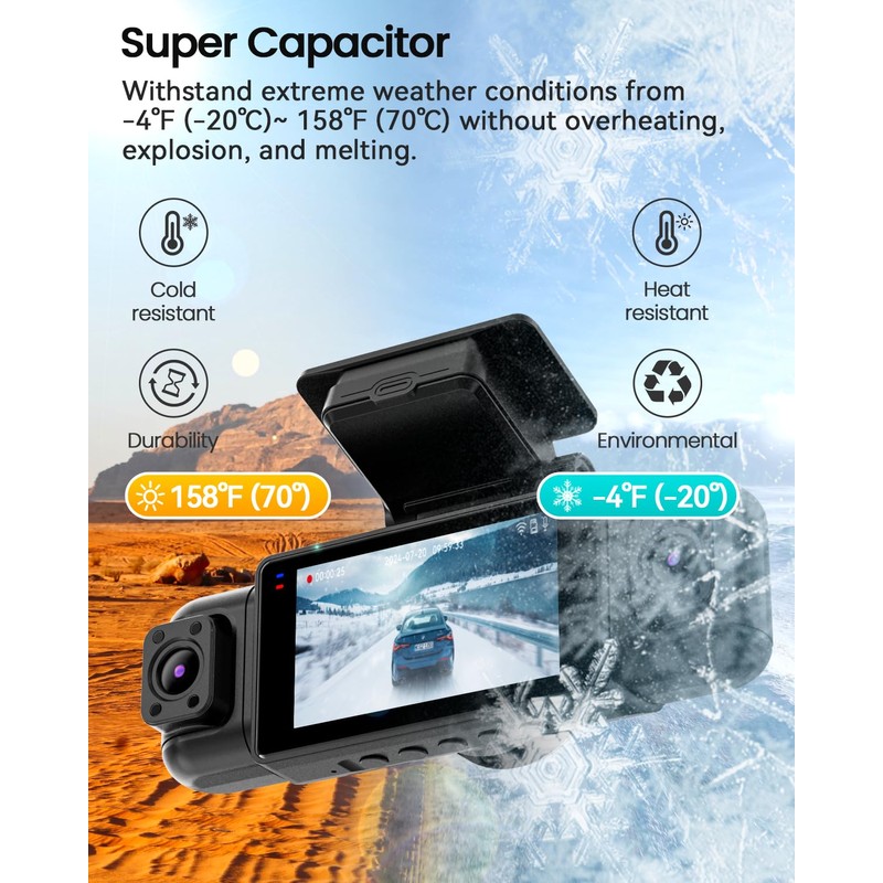 IIWEY N5 4 Channel Dash Cam 360° View, 1080P Front