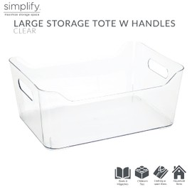 Simplify Large, Super Clear Storage Tote Bin