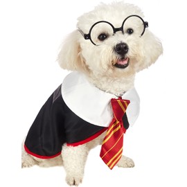 Impoosy Pet Dog Shirts Funny Cat Wizard Costume Cute Apparel Soft Clothes with Glasses (Small,Neck:12")