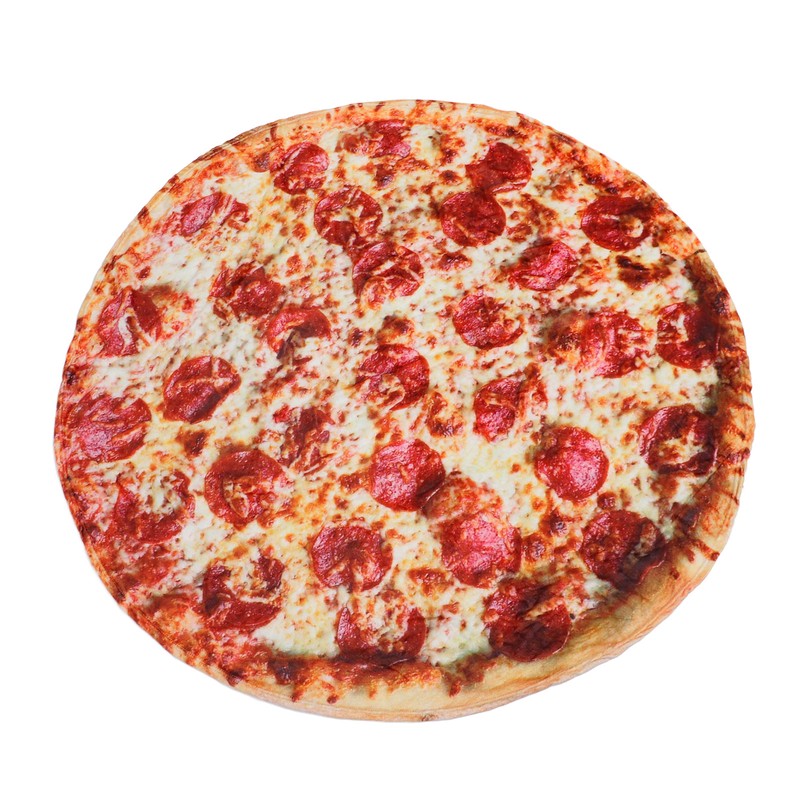 Kid Toddlers Pizza Pattern Rug Baby Washable Fluffy Playmat Round