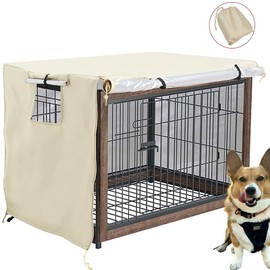 Pelconei 犬のケージカバー ペットサークルカバー 犬用ケージカバー 防寒 夏 通気 水洗い可能 防水 落ち着ける空間作り ファスナー付き 取り付け簡単 (Sサイズ（94*61*63cm）)