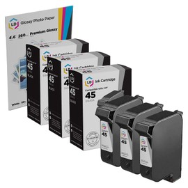 LD Products Remanufactured HP 45 51645A Ink Cartridge Compatible Replacement for PhotoSmart 1000 1100 1100xi 1115 1115cvr 1215 1215vm 1218 1315 1315vm P1000 P1000xi P1100 P1100xi P2100 (Black, 3-Pack)