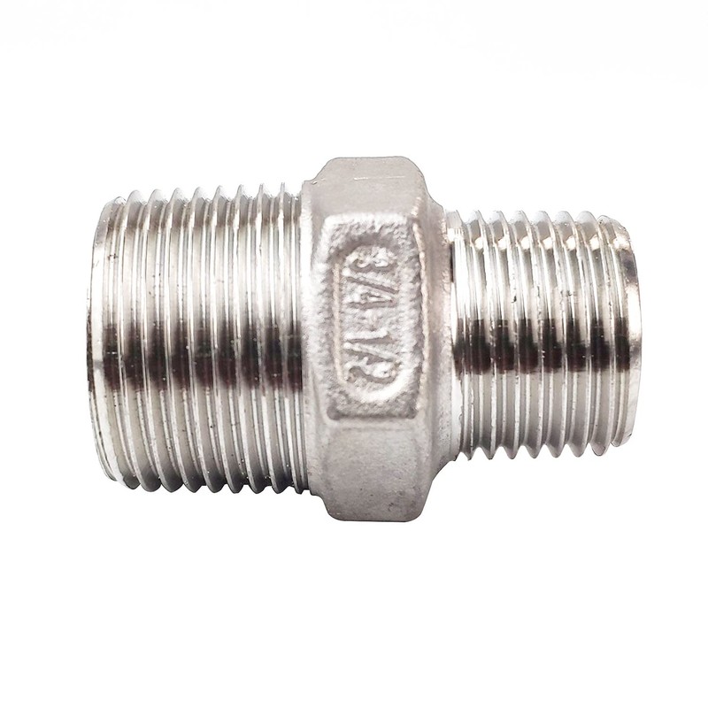 LOZOME 3/4" x 1/2" Male Hex Nipple Threaded Reducer Connector