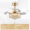 Zynfandor 30" Retractable Crystal Ceiling Fan with Light, RGB Modern