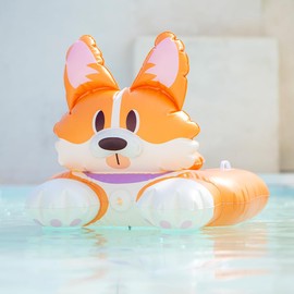 PETRIUM Dog Pool Float - Character Large Size with Rope (Welsh Corgi)