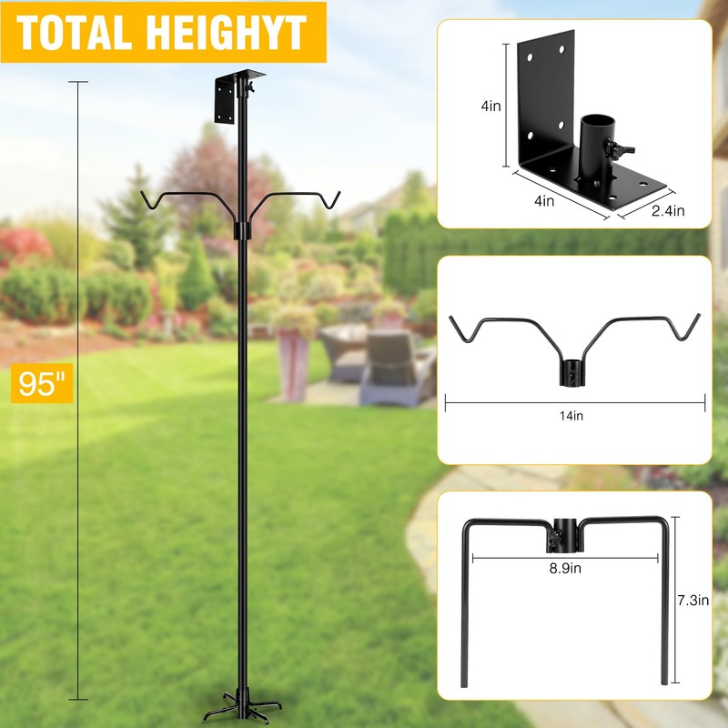 YINGYM Bird House Pole, 95 Inch Heavy Duty Bird Feeder