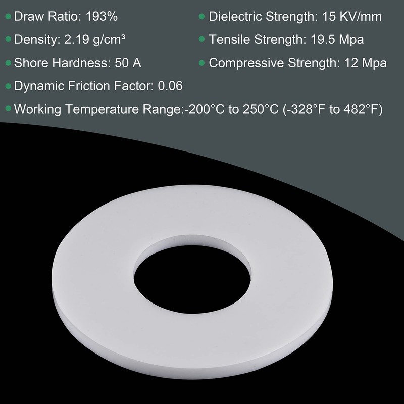 sourcing map PTFE Flat Seal 57 mm or 24 mm