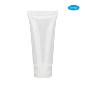 20ML 50Pcs Tubo de Loción Vacío, Frascos de Embalaje de Muestra de Plástico Vacío Recipiente de Maquillaje Tubos de Plástico Recargables Botellas de Viaje para Loción Corporal Gel