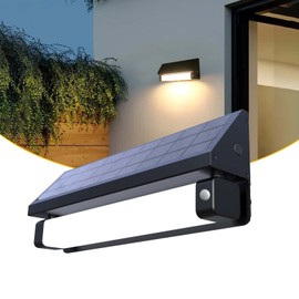 LILONZON Aluminum 1000lumens 3Modes Adjustable Warm White and Cold White Solar Wall Light Outdoor Solar Sconce Motion Sensor Waterproof Exterior Solar House Number Light for Fence,Patio,Porch,Yard