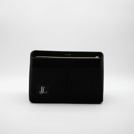 Luxoria Fashion Black Tote Bag Organiser Insert, Felt Handbag Organiser Insert with Multiple Compartments and Zips, Tote Bag Insert, Sturdy Bag Organiser with Key Chain for Tote Bag