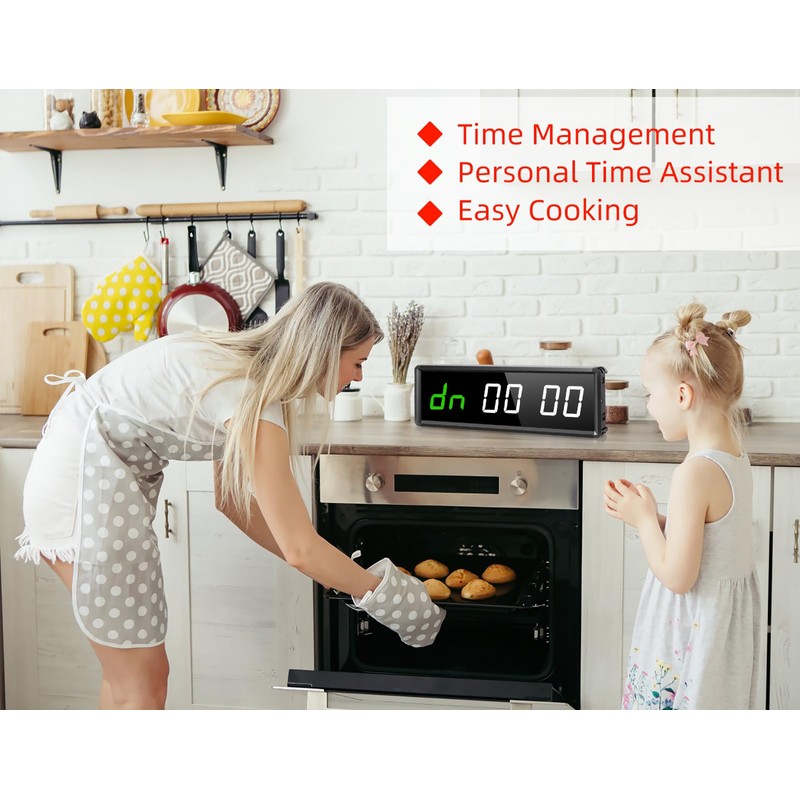 PELLOR Gym Timer, Gym Clock, LED Countdown Countdown Digital Wall