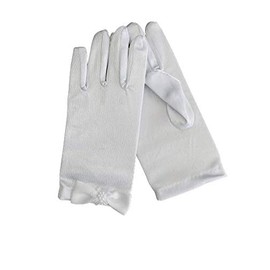 Voyage In Faith First Communion White Gloves with White Bow and Flower Detailing