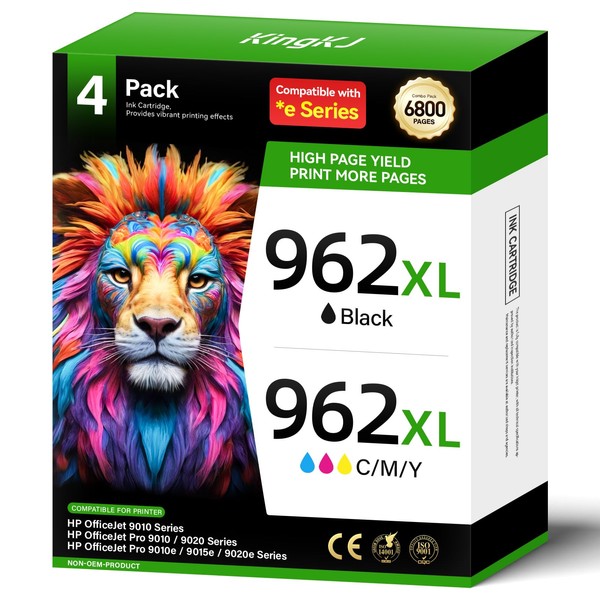 962XL Ink Cartridges Black Color Combo Pack Compatible for HP