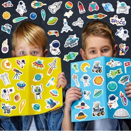 336 Pcs Outer Space Stickers, Solar System, Planets, Astronauts, Galaxy, Spaceships, and Rockets Explore Space Sticker for Craft Supplies Classroom Rewards Space Party Decorations