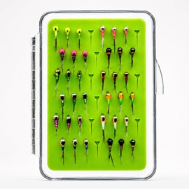 BRAIRIA Tungsten Bead Perdigon Nymphs, 36PCS Fast Sinking Euro Czech Nymph Flies Assortment, 12 Colors #14/#16/#18 Barbless Jig Head Flies for Smallmouth Bass, Trout & Grayling