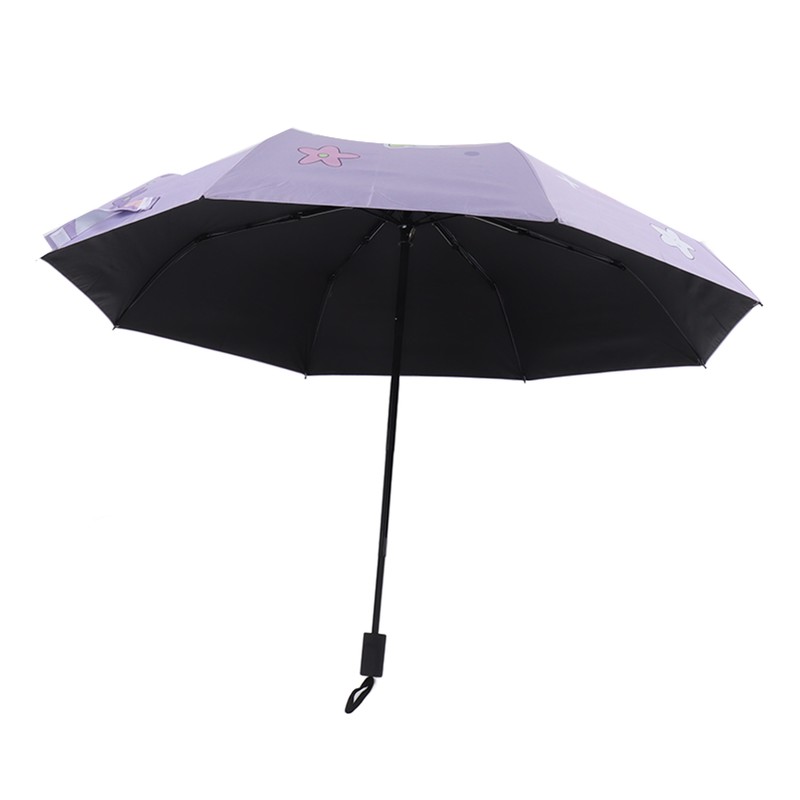 Children Umbrella 3 Fold Reflective Edge Cartoon Portable Kids Sun
