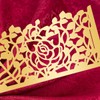 100pcs Disposable Rose Flower Paper Napkin Rings Laser Cut Foil
