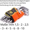 Allen Key Set 1.5-10 mm Short 9-Piece