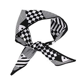 BOTICO Women's Scarf, Scarf, Hair Accessory, Accessory, Accessory, 34.6 x 2.8 inches (88 x 7 cm), Mini, Silk-like, Border, Multifunctional, Work, Travel, Photography, Spring, Summer, Autumn, Winter,