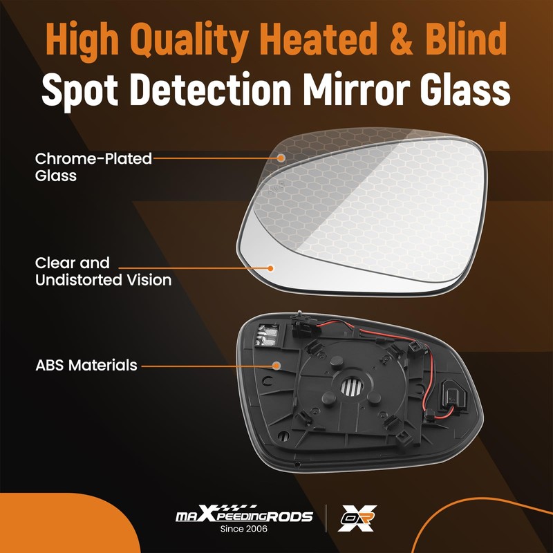 maXpeedingrods Driver Side Power Heated Mirror Glass Replacement for Toyota