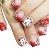 Valentine's Day Press-On Nails: Short Square Fake Nails with Heart