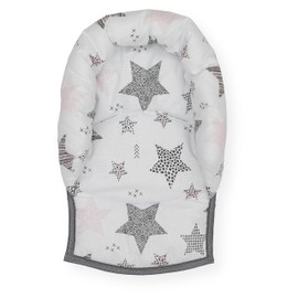 OLO Baby Universal Infant Baby Toddler car seat Stroller Head Support Pillow Cotton (Pink & Grey Multi-Star)