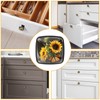 Anna Cowper Square Cabinet Knobs Sunflower and Butterfly Kitchen Pulls