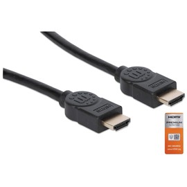 Manhattan - Cable HDMI 2.0 de 5 m, 4K de Alta Velocidad, 4K@60Hz, 18 Gbps, Certificación Premium, 4K@60Hz UHD, HEC, ARC, 3D, Ancho de Banda de 18 Gbps, HDMI Macho a Macho, Blindado