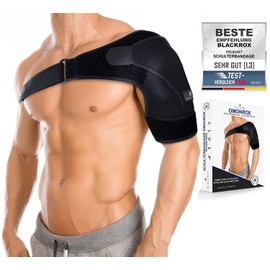 BLACKROX OMONROX Sport Shoulder Brace for Men and Women, Double-Sided Arm Compression Left/Right Support Arm Sling Bandage Shoulder Support Shoulder Strap (One Size, Black)
