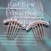 Yheakne Crystal Bridal Hair Comb Gold Rhinestone Wedding Headpieces Pearl