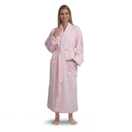 Boca Terry Women's Soft Waffle Knit Robe, Long Spa, Resort & Hotel Bathrobe, Luxury Bath Robe
