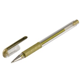 Pentel 0.8mm Tip Hybrid Gel Metallic Ink Pen with Comfortable Finger Grip - Gold