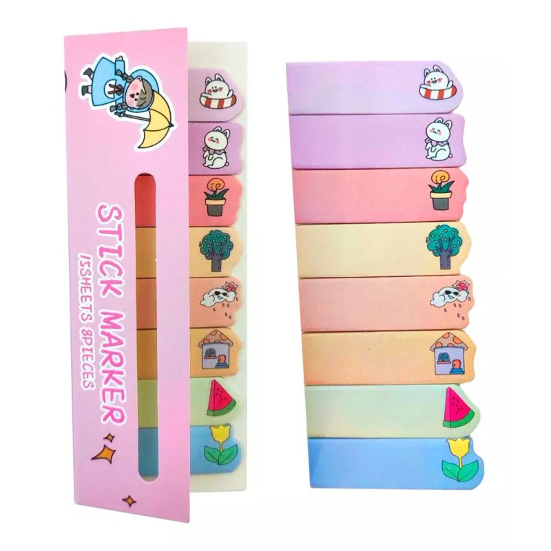 STICKER MARKER 480 Notas Adhesivas Kawaii Separador Apunte Post It