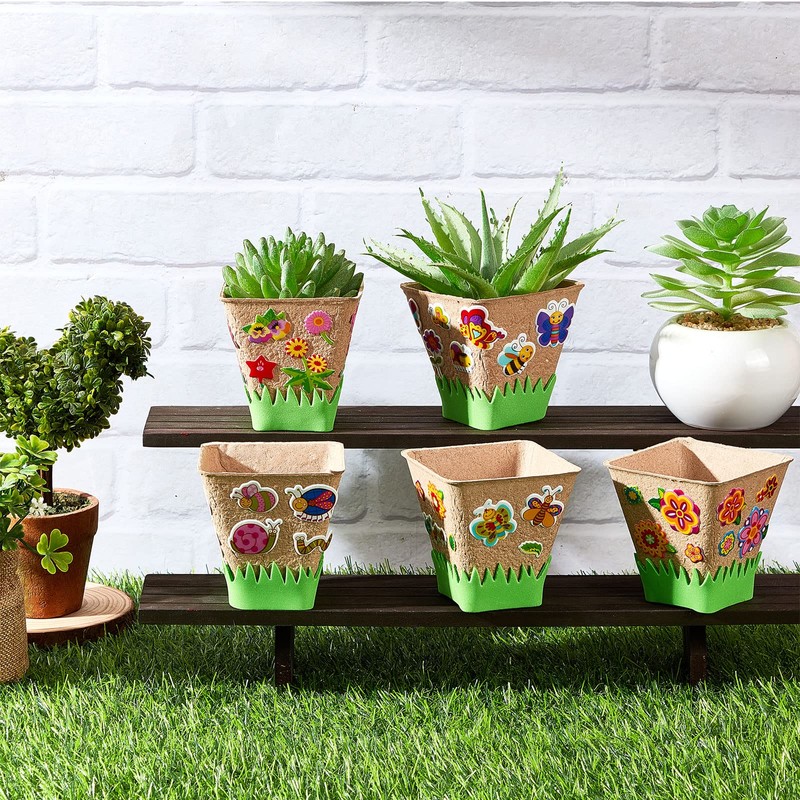 Gueevin 50 Pack Garden Paper Pot Craft Kit Flower Plant
