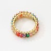 Michooyel Eternity Rainbow Ring Band Ring for Women Girls 18K