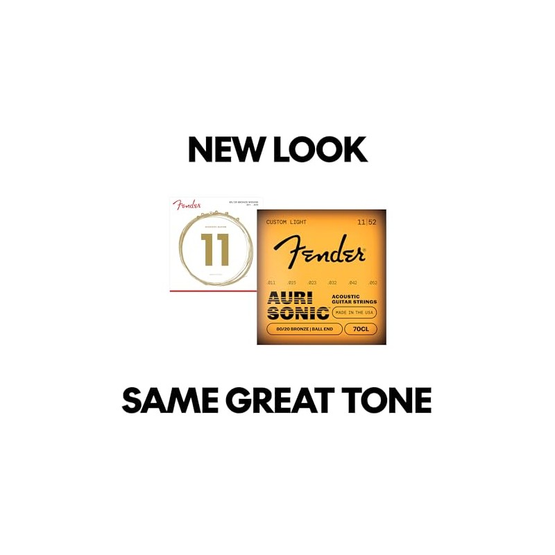 Fender Cuerdas de guitarra Acousitc de bronce 80/20, extremo de