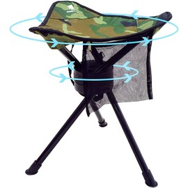 GEERTOP Portable Camping Swivel Folding Stool Seat Foldable Camp Tripod Chair Outdoor Survival Gear for Hiking Fishing Hunting Travel fishing  chair