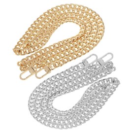 Youery Bag Chain, 2 Pieces 120 cm Comforty Bag Chain, Chain Carry Strap, Metal Shoulder Strap for Bags, Handbag Chains, Shoulder Bag, Handbag Replacement Chain (Gold and Silver)