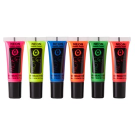 UV Glow - Neon UV Fabric Paint - 10ml - Textile paint for clothes, t-shirts, bags, shoes & canvas (10 ml (Pack of 6))