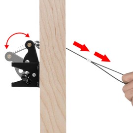 Linkidea Long Self Locking Gate Gravity Latch, Carbon Steel Spring Loaded with Adjustable Gate Latch Cable Pull, for Metal Wooden Fences (Black Kit)