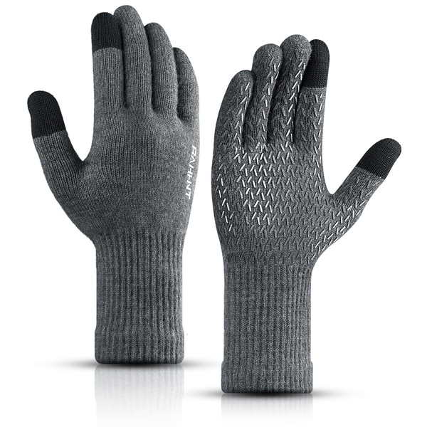 Pure Wool Winter Thermal Gloves Men Women Extra Warm Knit