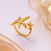 WETMT Gold Starfish Shell Ring for Women Irregular Starfish Ring