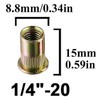 ZAMBASE Rivet Nut 1/4"-20 UNC 120Pcs Yellow Zinc Plated Finish