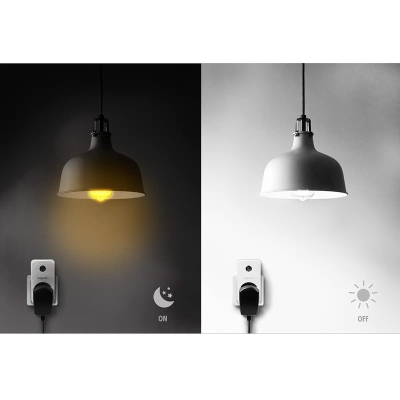 LogiLink Socket Adaptor (1x CEE 7/3 Protective Contact) with Twilight