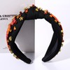 NVENF Thanksgiving Turkey Beaded Pearl Rhinestone Knotted Headband - Autumn