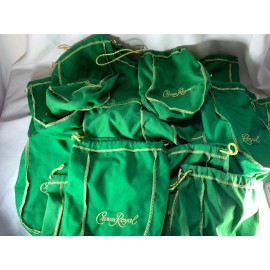 Crown Royal 'Apple' Green Felt Bags from 750ml bottles, 9 inches length